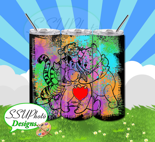 Winnie The Pooh 20 OZ Skinny Tumbler straight  Digital Design