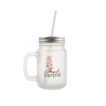 Frosted mason far glass mug