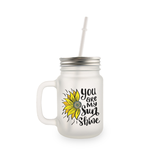 Frosted mason far glass mug