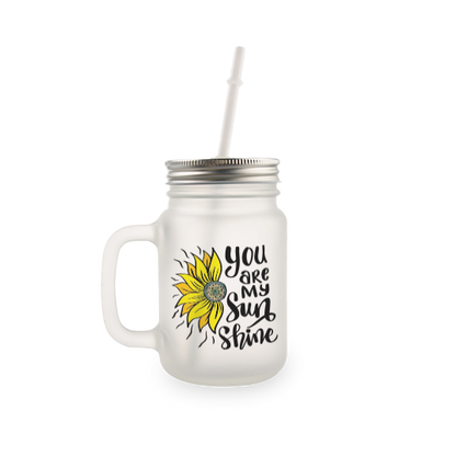 Frosted mason far glass mug