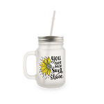 Frosted mason far glass mug