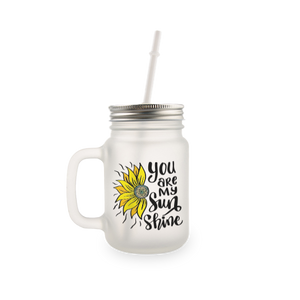 Frosted mason far glass mug