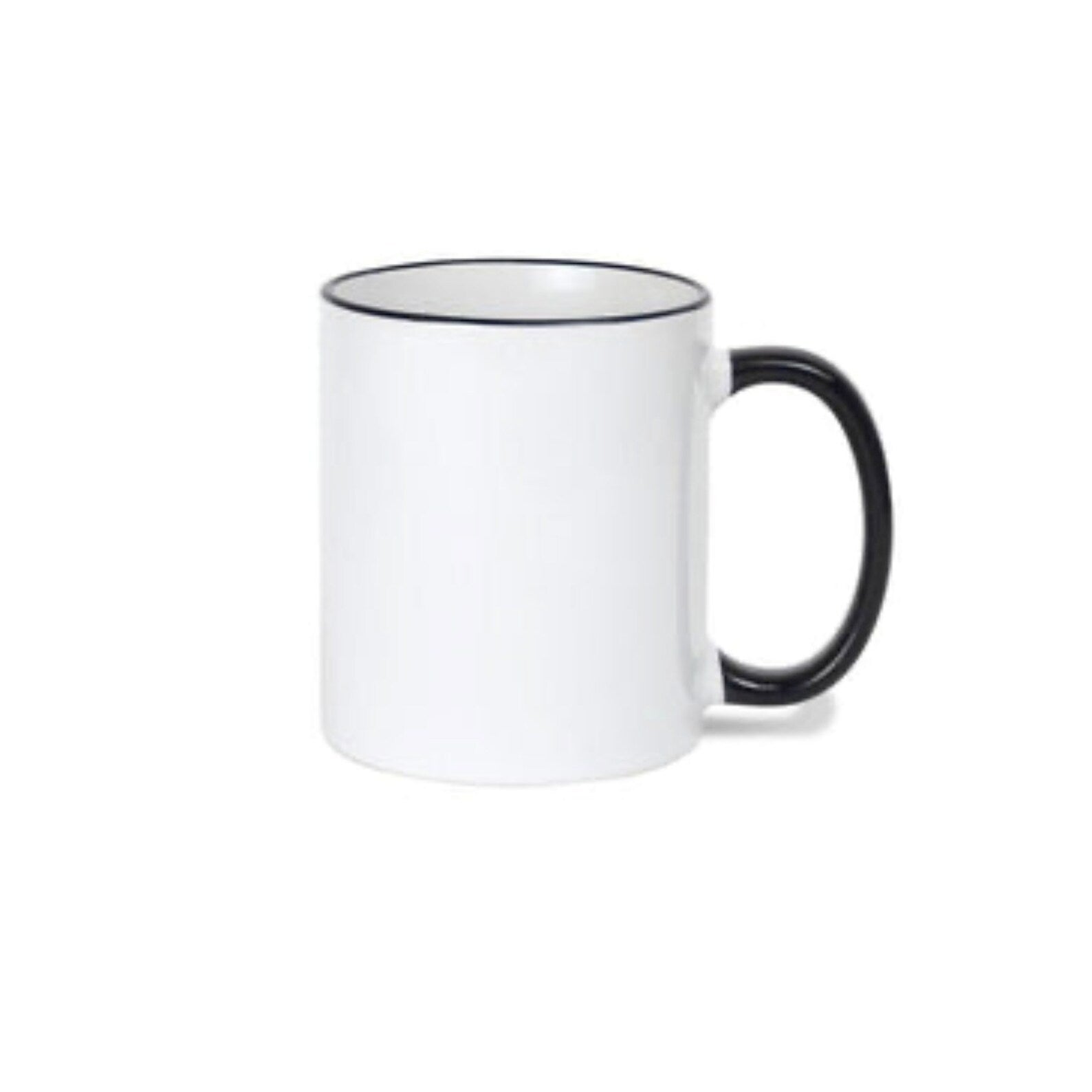 11oz White Mug with Black Accents