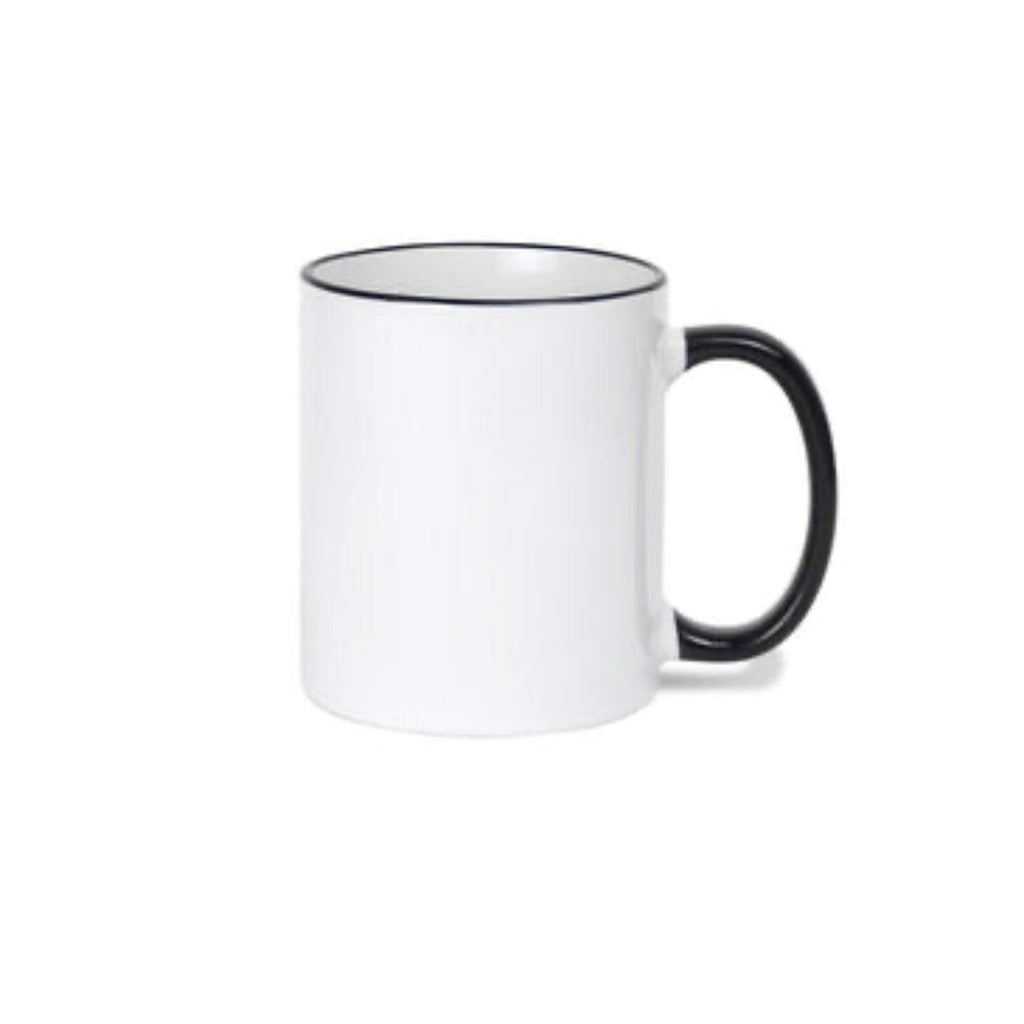 11oz White Mug with Black Accents