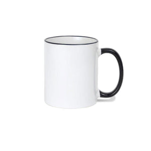 11oz White Mug with Black Accents