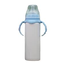1 Case (40) Blank Blue Top baby bottles Straight Sublimation Tumblers bulk
