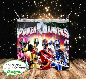 Power Rangers Group 20 OZ Skinny TumblerD Digital Design
