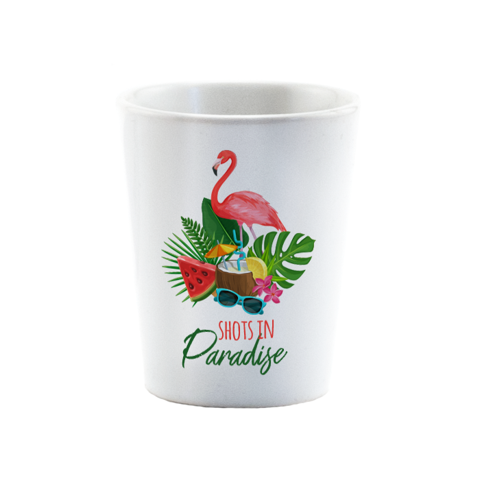 WHITE SHOT GLASS