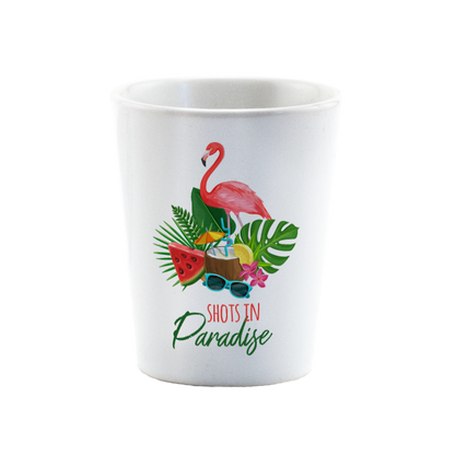 WHITE SHOT GLASS