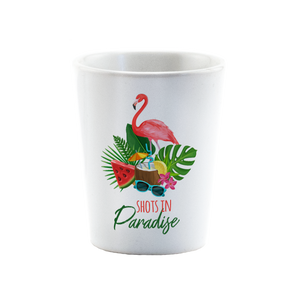 WHITE SHOT GLASS